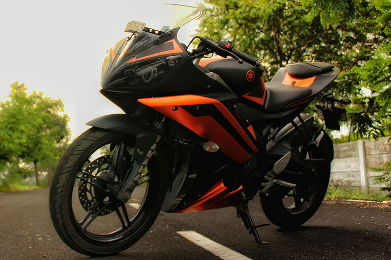 Moto après l'application d'un covering