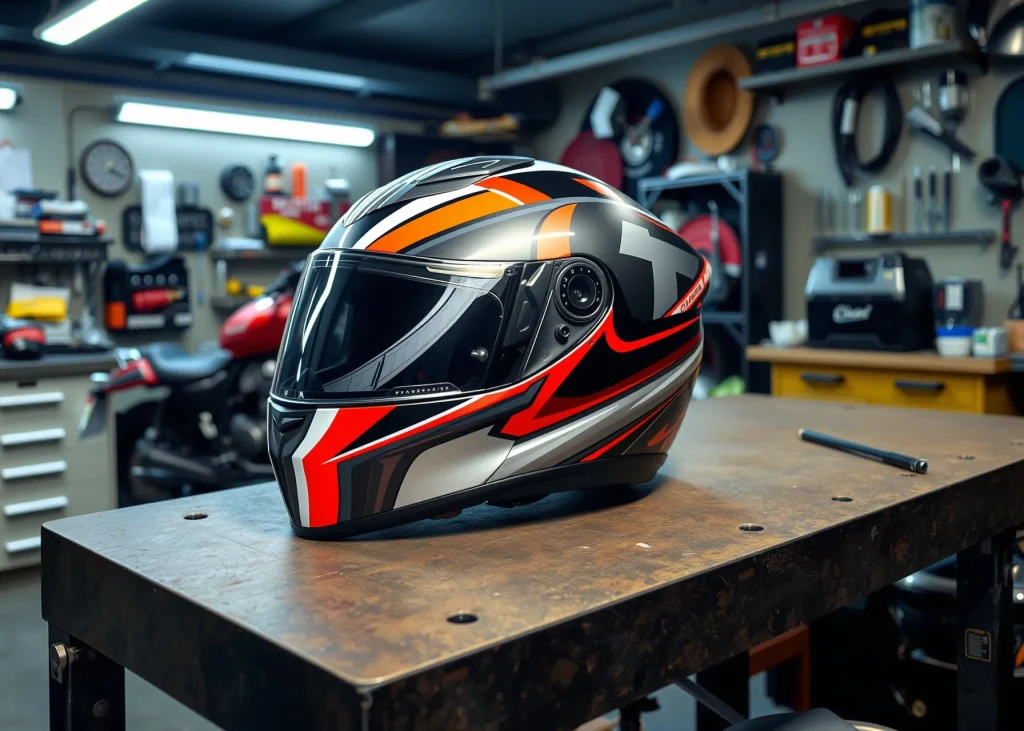 Covering sur casque moto réalisé par un professionnel